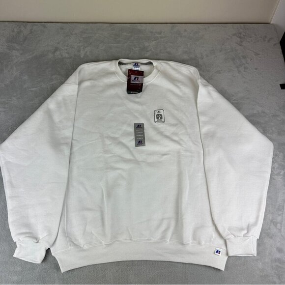 Russell Athletic White Crewneck Sweatshirt Men's Size XL NWT - Picture 1 of 8